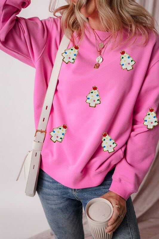 White Christmas Tree Patch Sweatshirt Kentce