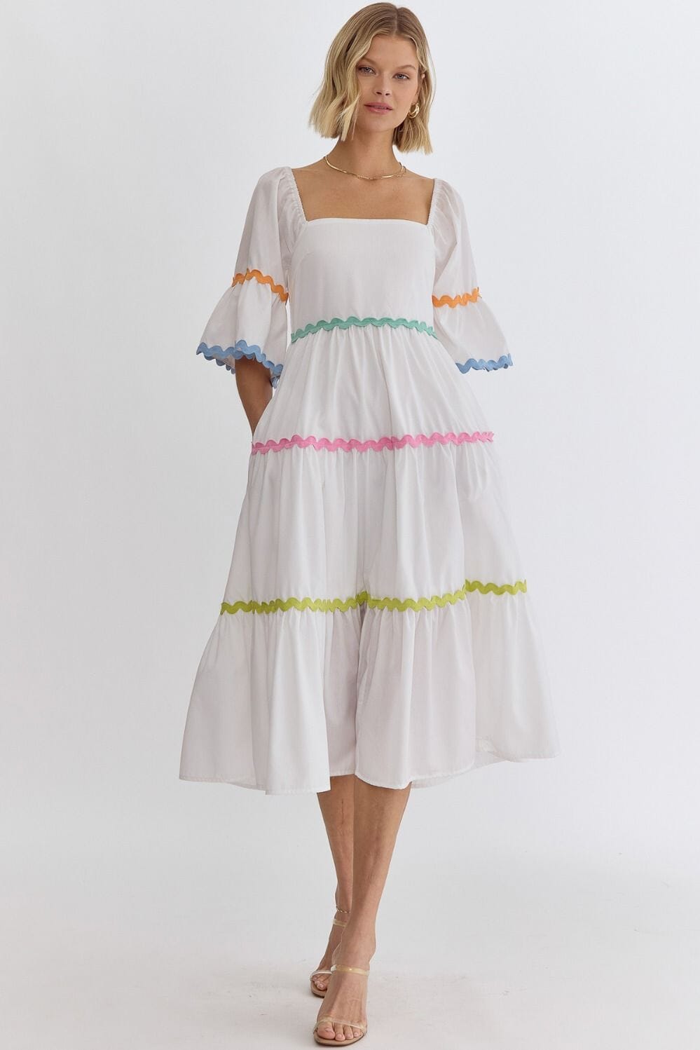 White Midi with Pastel Ric Rac entro