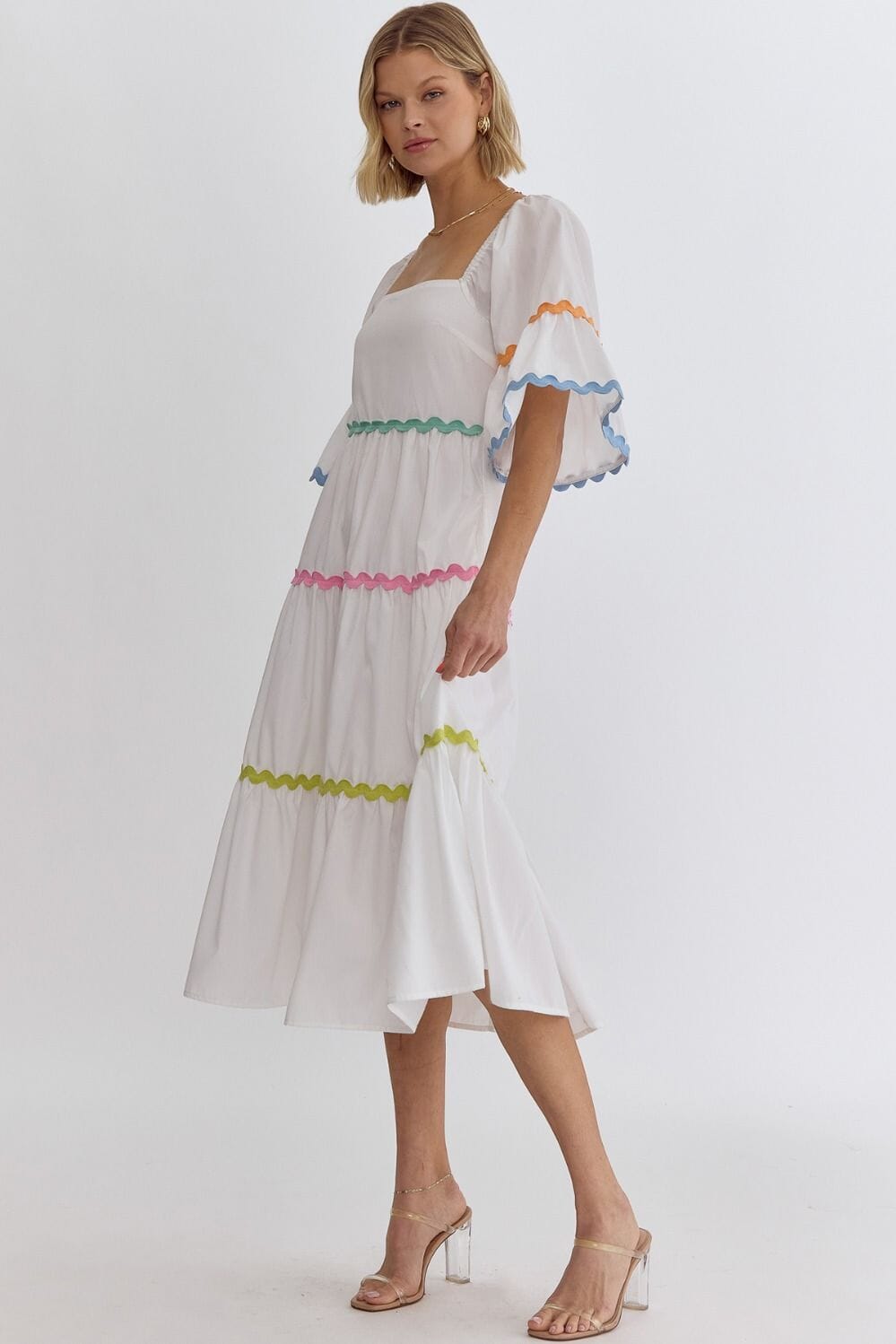 White Midi with Pastel Ric Rac entro