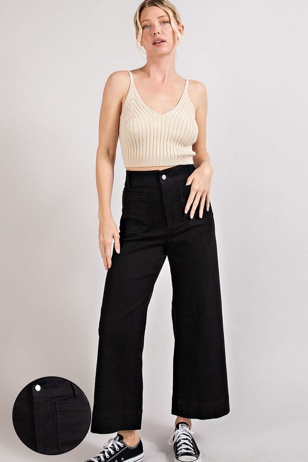 WIDE LEG PANTS w/ Front Pockets eesome