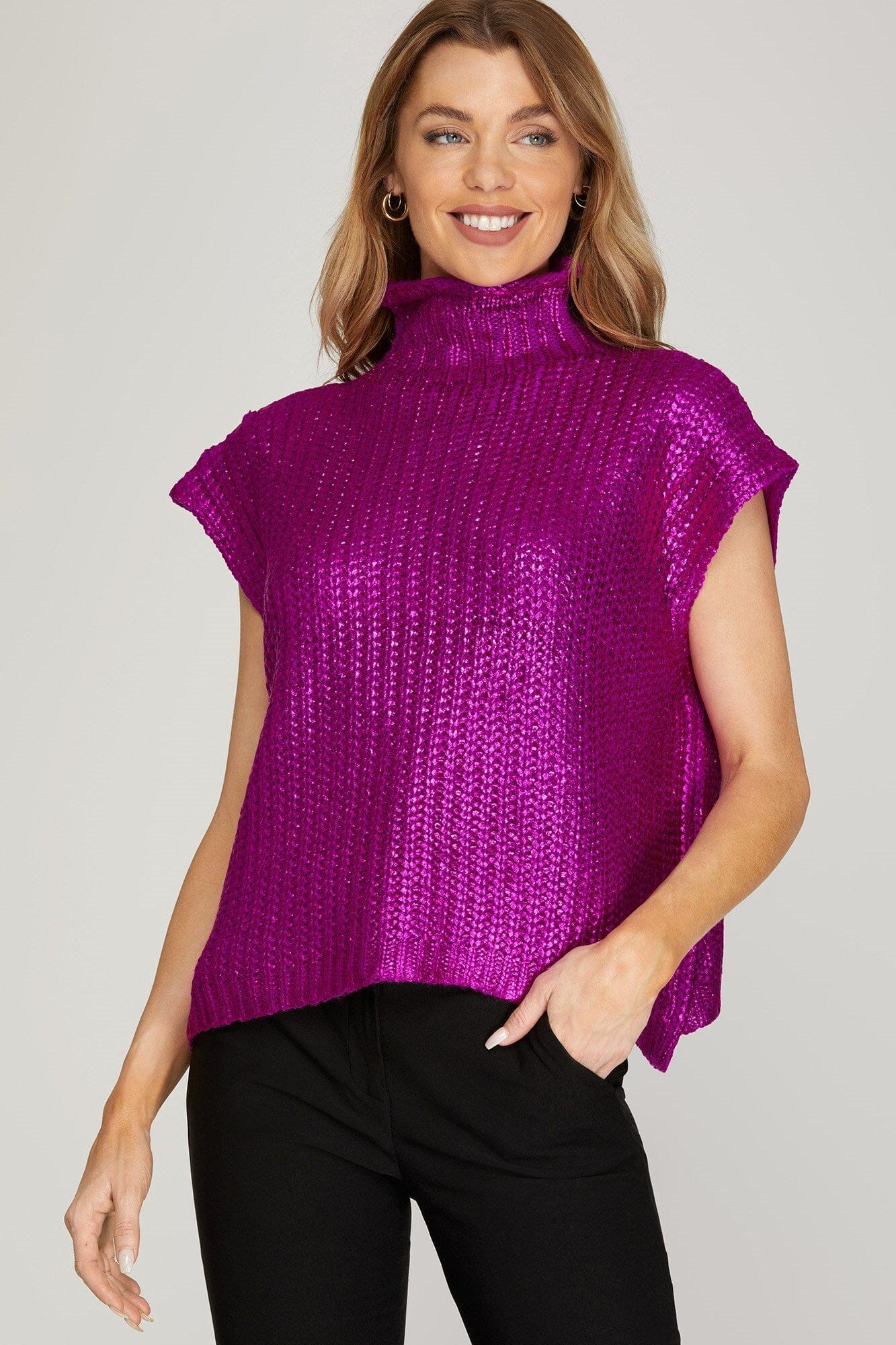Winter Metallic SS Sweater she + sky