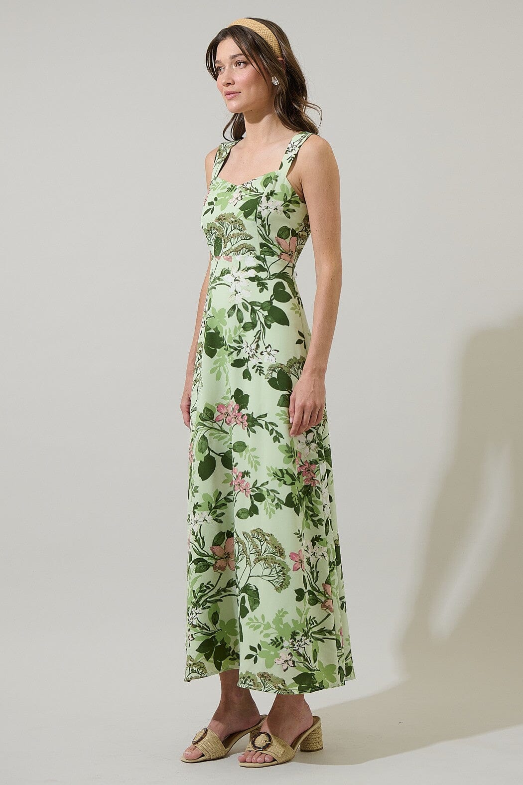Zane Floral Bary Smocked Maxi Dress sugarlips