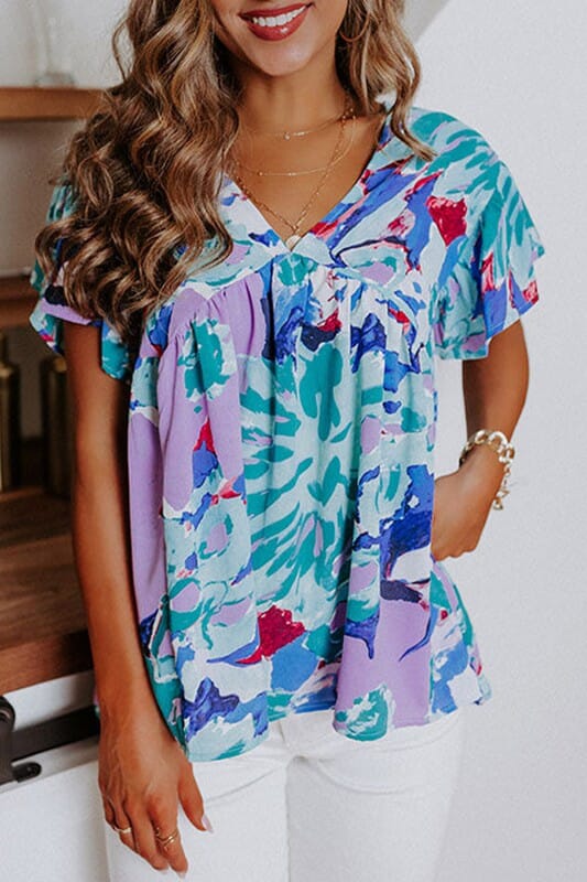 Abstract Floral Swing Top Shewin