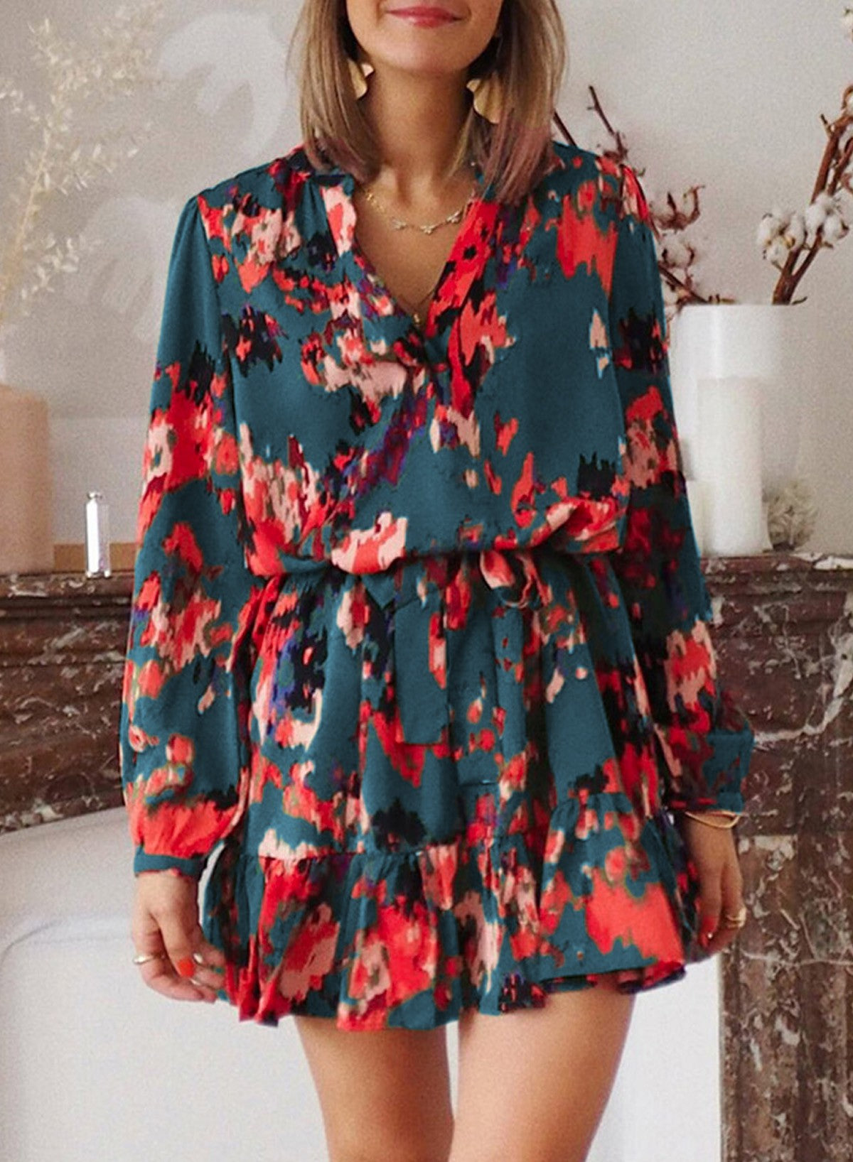 Abstract Print Dress New Colors Shewin