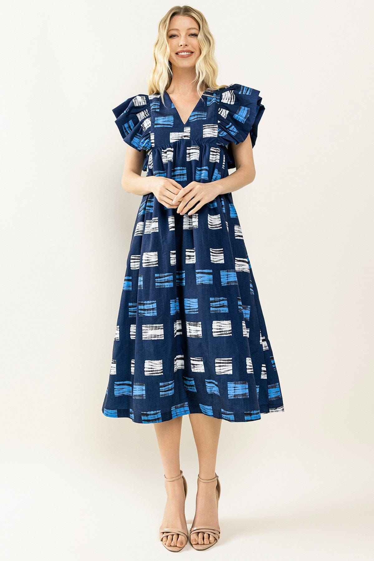 Abstract Print Midi Dress TCEC