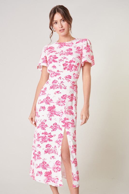 Ainsley Meadow Toile Midi Dress Sugarlips