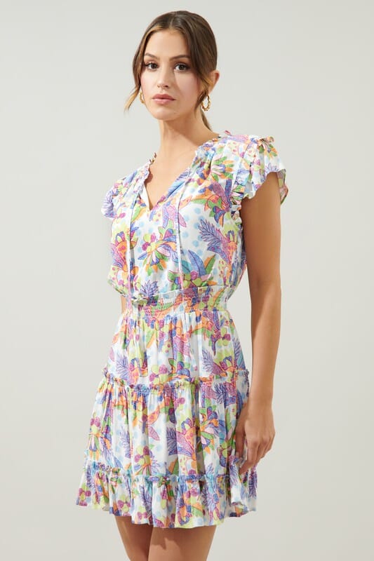 Amazonia Split Neck Toledo Tiered Dress Sugarlips