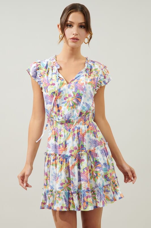 Amazonia Split Neck Toledo Tiered Dress Sugarlips