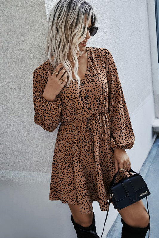 Animal Print Drawsting Dress supreme fashion