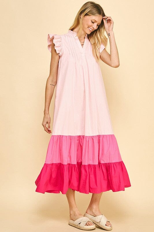 Baby Pink Colorblock Maxi Pinch