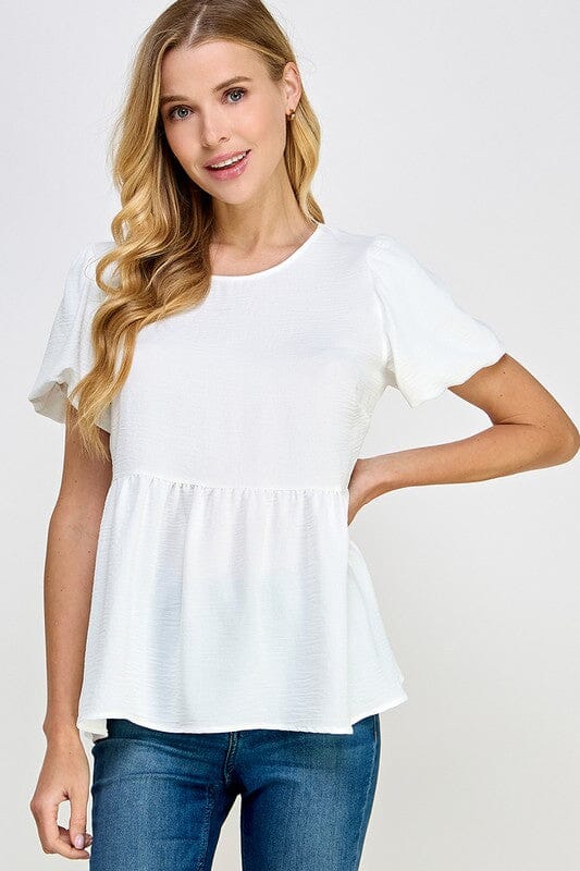 Babydoll Puff Sleeve Top 2 hearts