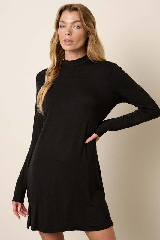 Bamboo Knit Mock Neck Dress Mittoshop