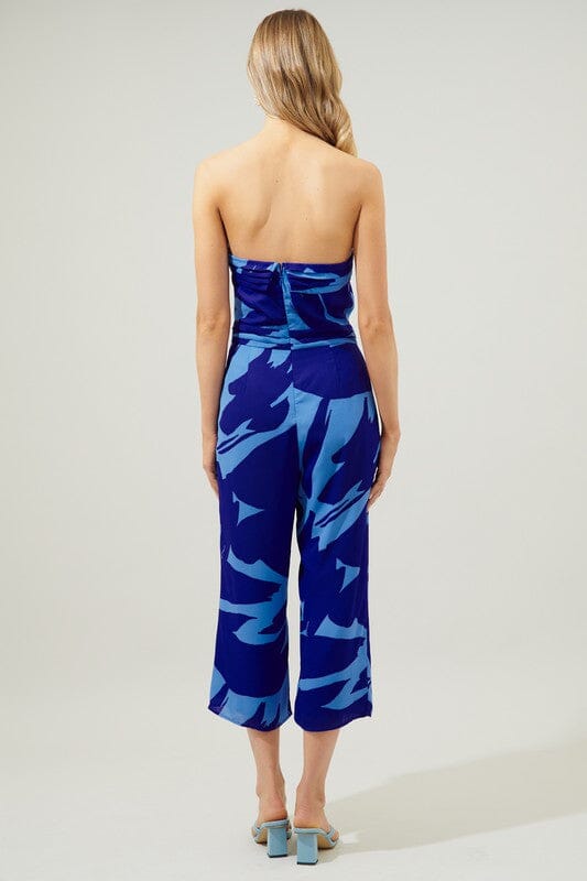 Big Wave Free Flow Strapless Pleated Jumpsuit Sugarlips