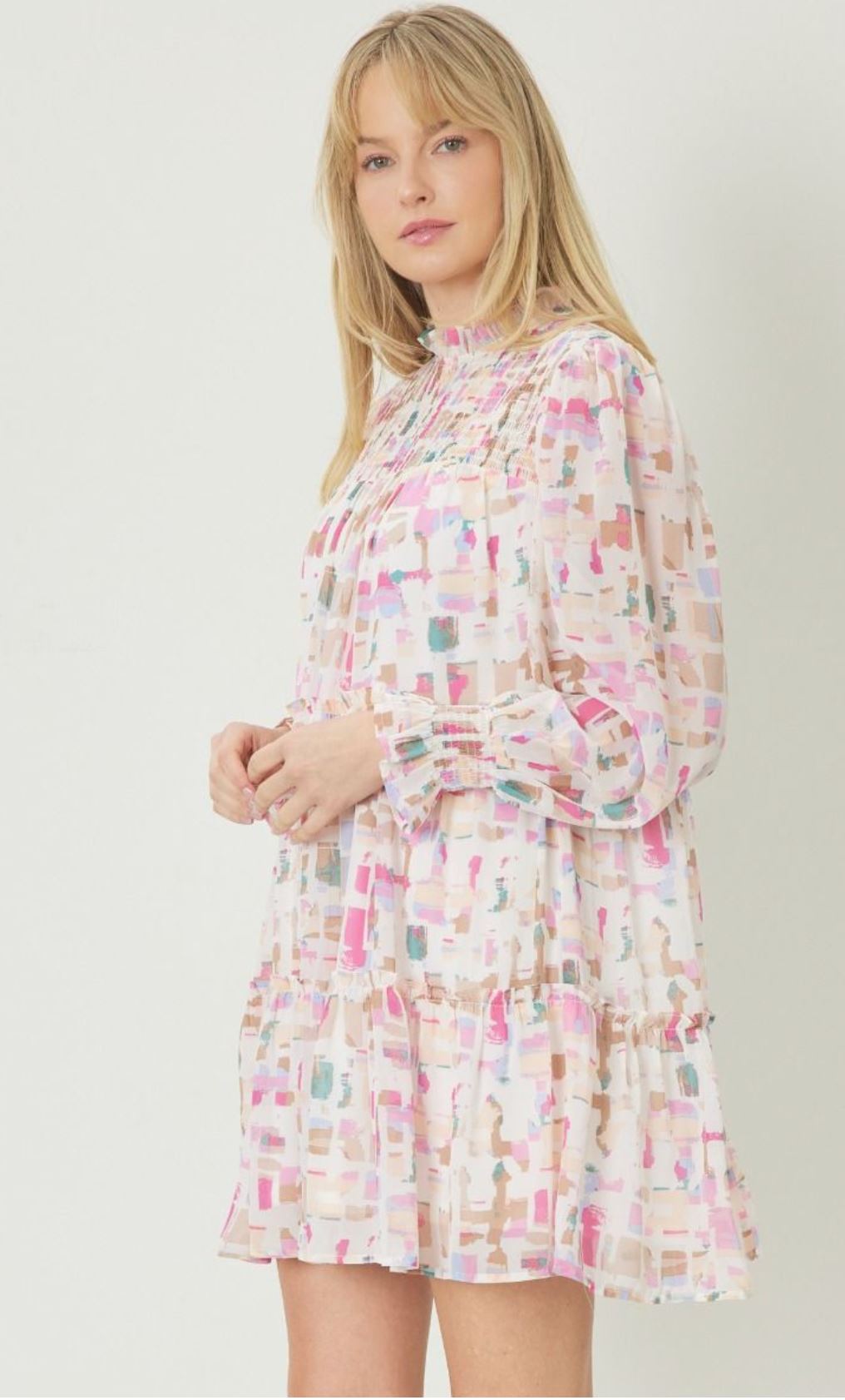 Block Print L/S Dress entro