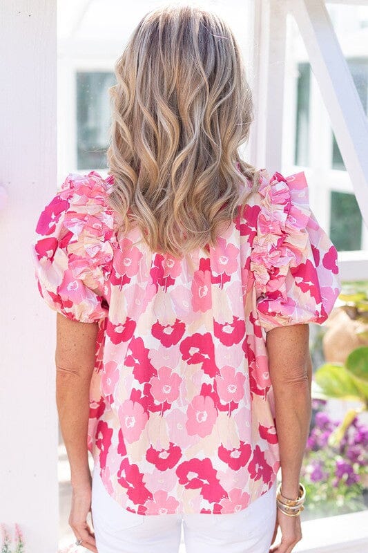 Blush and Bashful Puff Sleeve Top Kentce