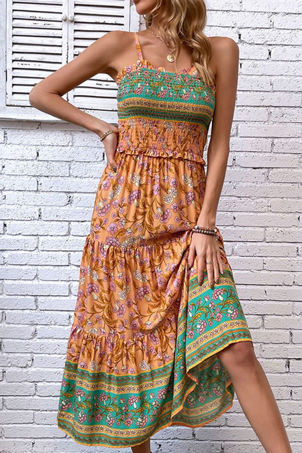 Boho Smocked Maxi shoppingwill
