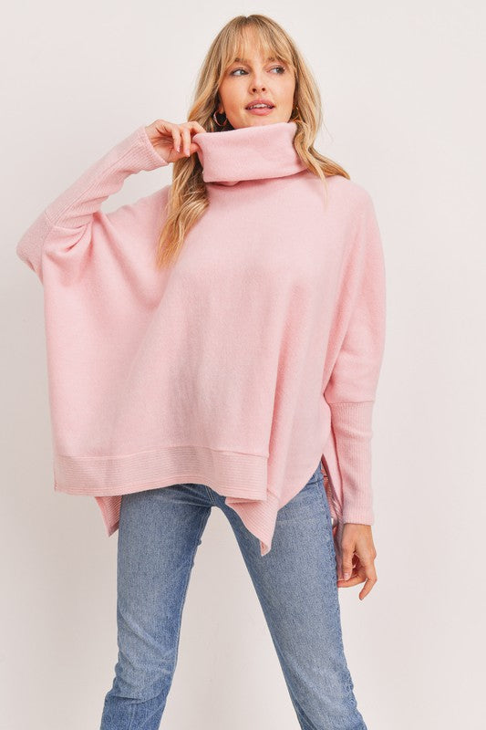 Brushed Knit Cowl Neck Sweater Cherish