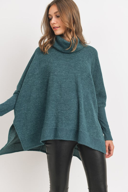 Brushed Knit Cowl Neck Sweater Cherish