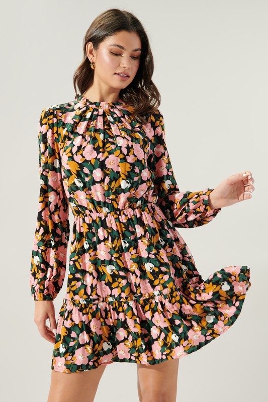 Buenos Aires Pink and Green Floral Dress Sugarlips