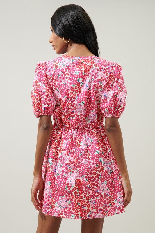 Caicos Floral Alba Puff Sleeve Mini Dress Sugarlips