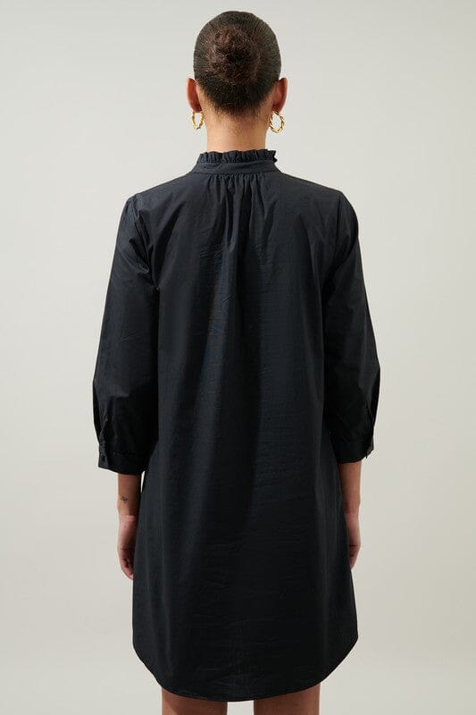 Camden Poplin Collared Shirt Dress Black Sugarlips