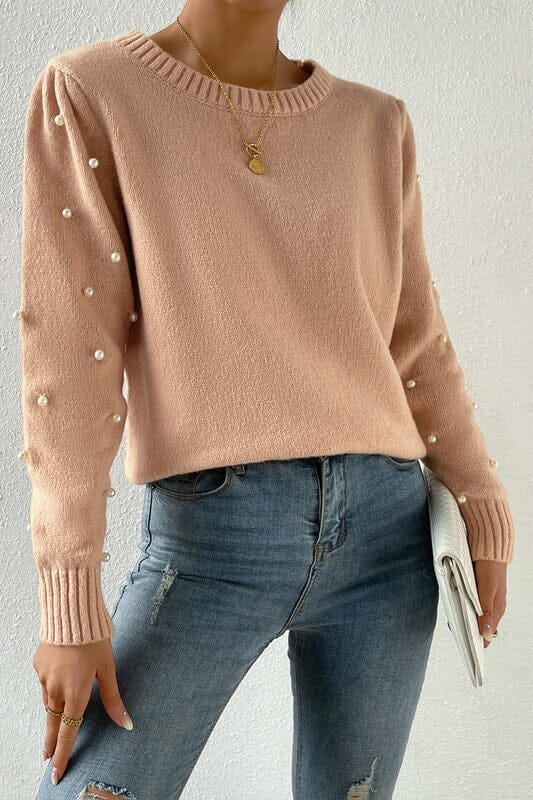 Camel Pearl Sleeve Sweater supreme fashion