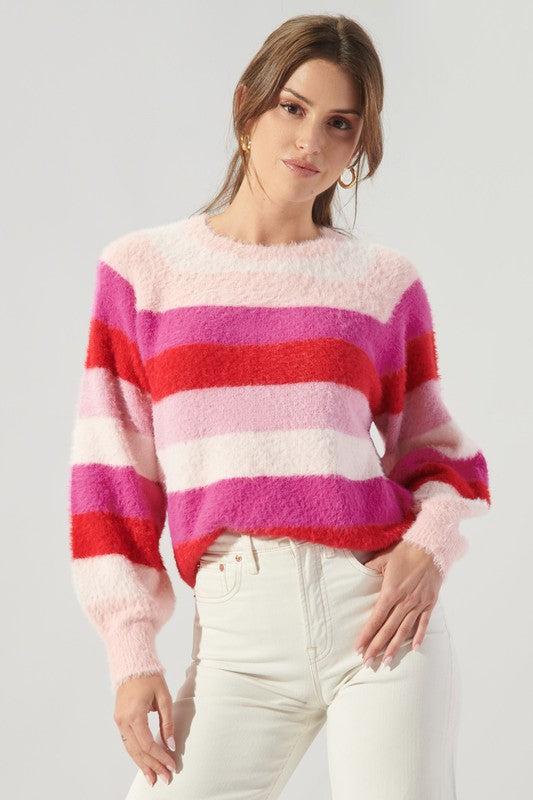 Candy Cane Stripe Eyelash Sweater Sugarlips