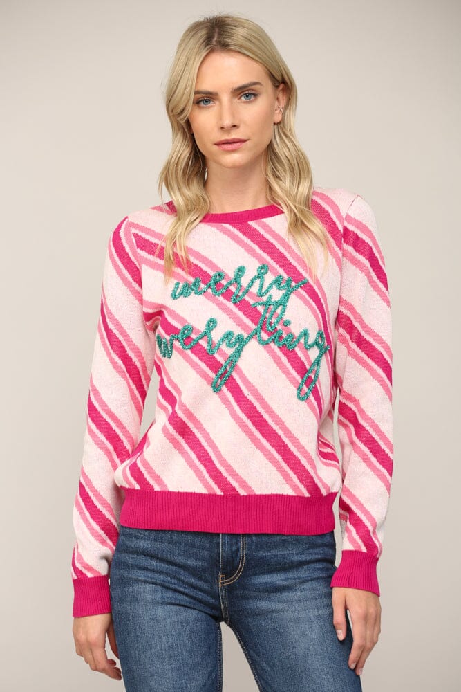 Candy Cane Stripe Merry Everything Sweater Fate