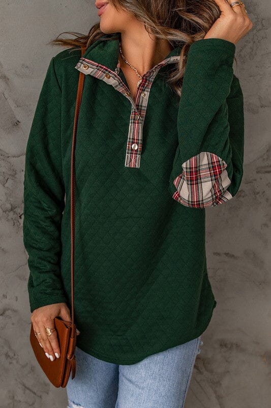 Christmas Pullover with Tartan Trim Kentce