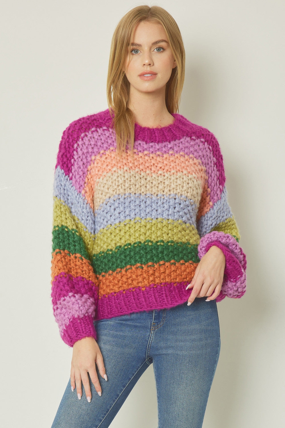 Chunky Rainbow Sweater entro