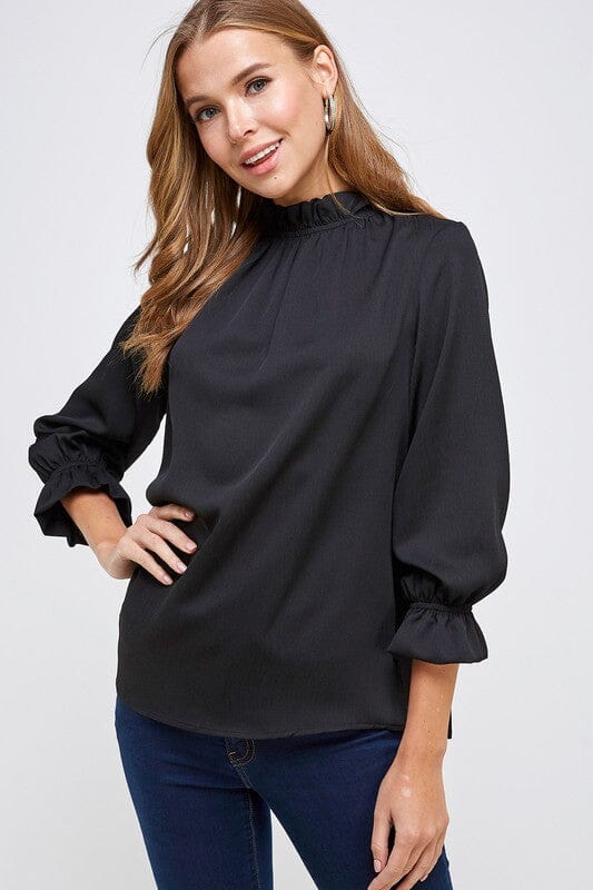 Classic Ruffle Neck Top 2 hearts