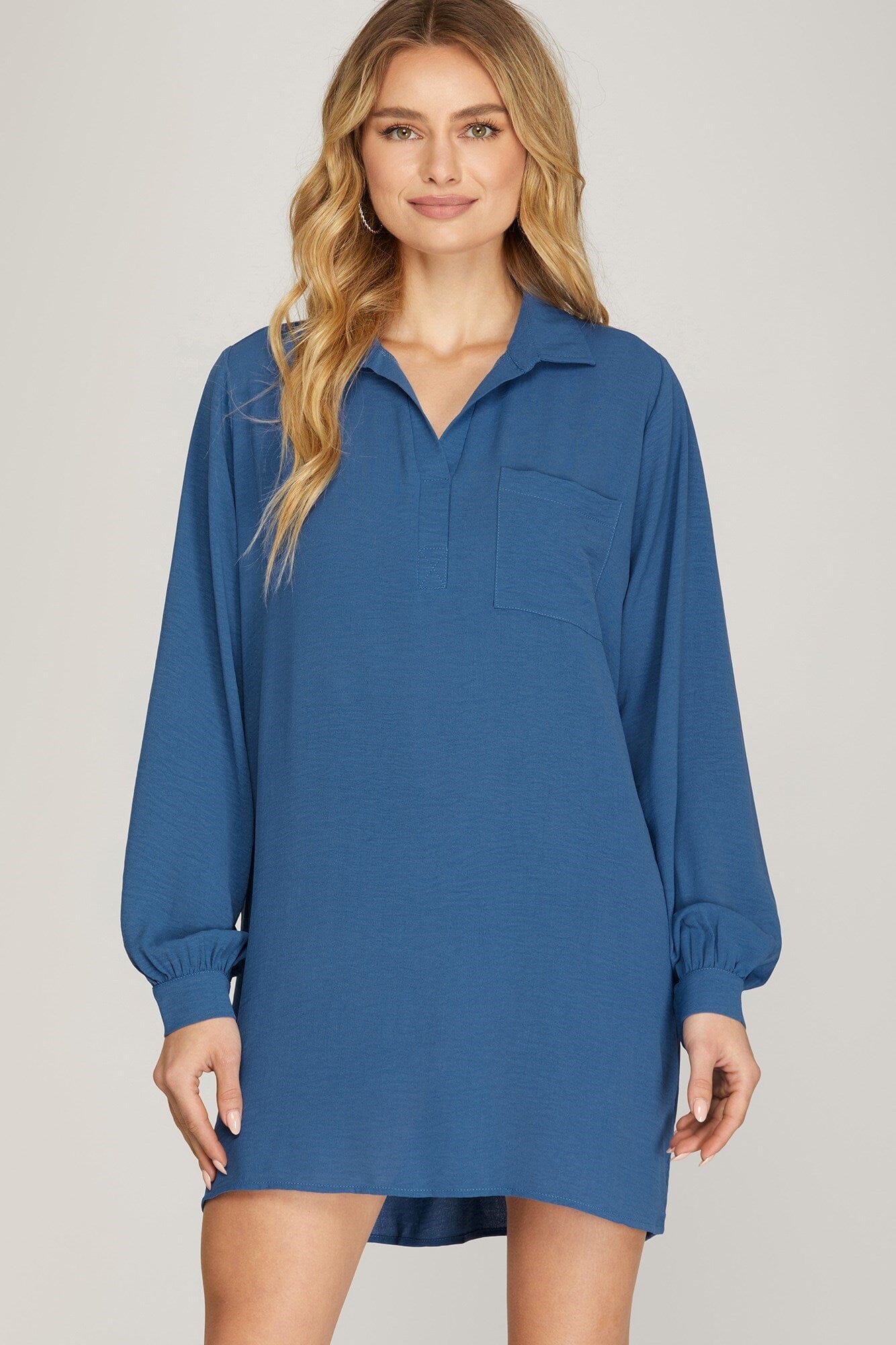 Collared Popover LS Dress she + sky