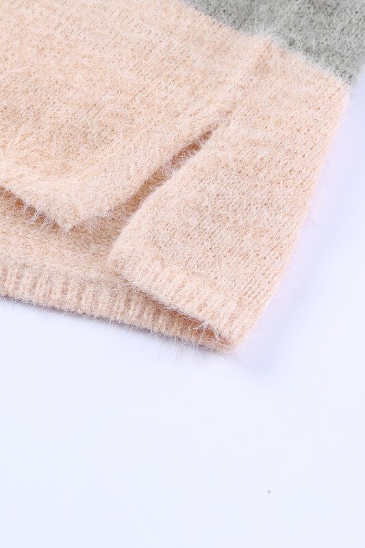 Colorblock Drop Shoulder Knit Sweater Shiying