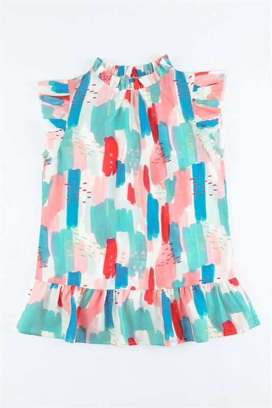 Colorblock Ruffle Tank Kentce