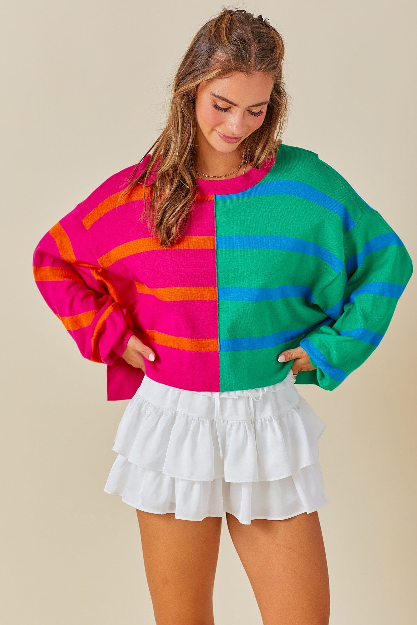 Colorblock Stripe Knit Sweater day + moon
