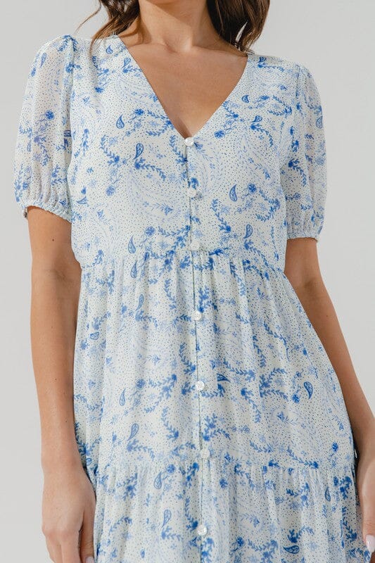 Corinne Blue Paisley Maxi Sugarlips