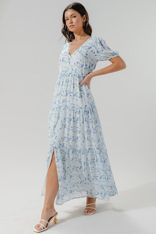 Corinne Blue Paisley Maxi Sugarlips