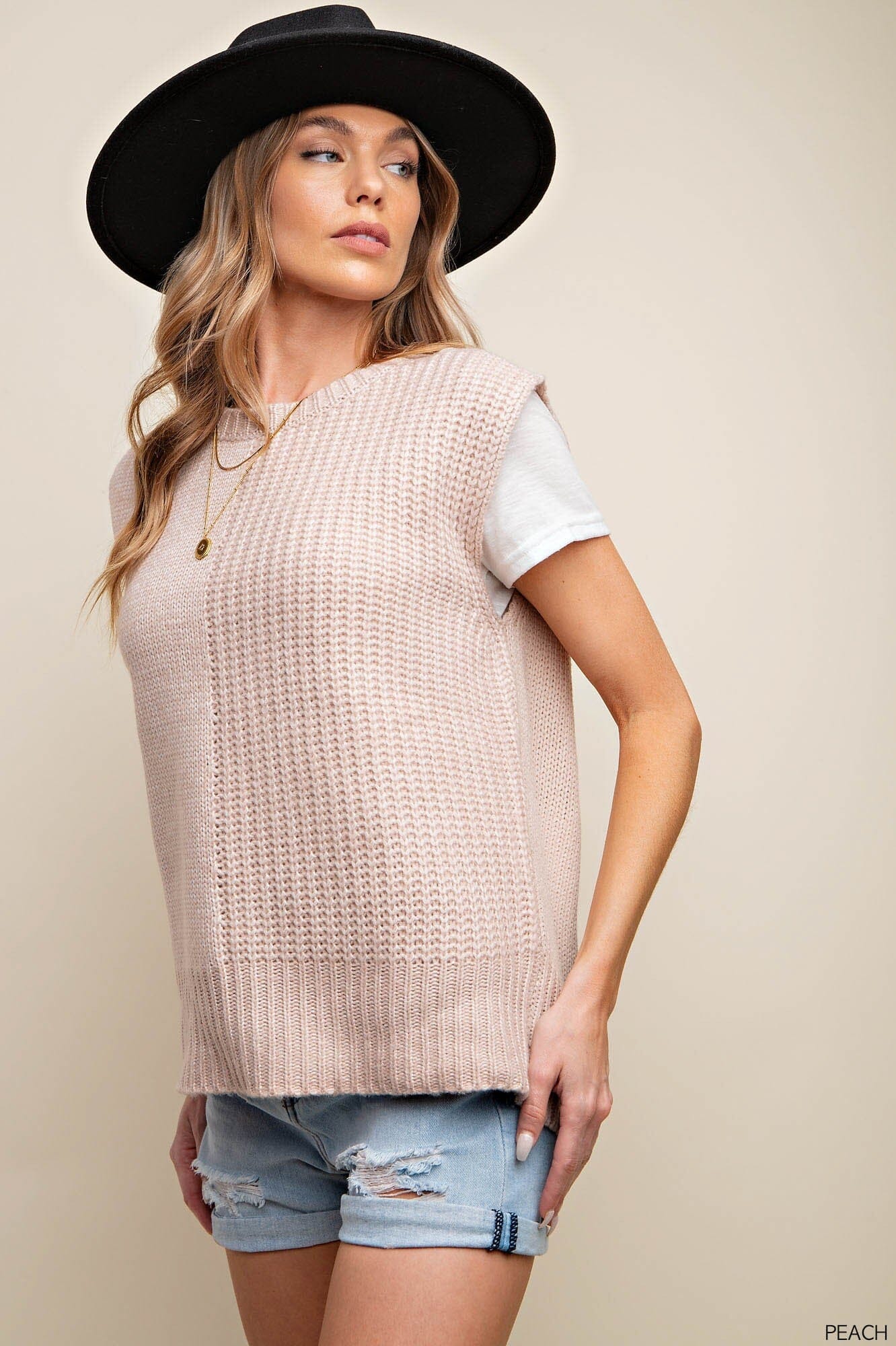 Cute Knit Vest Sweater SNAP-Something New And Pretty