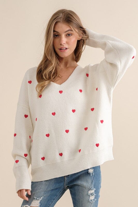 Embroidered Heart Sweater sweet generis