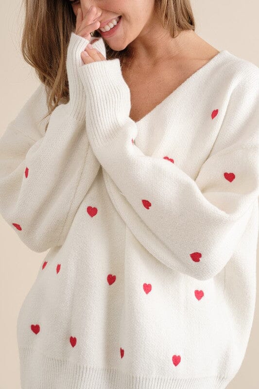 Embroidered Heart Sweater sweet generis