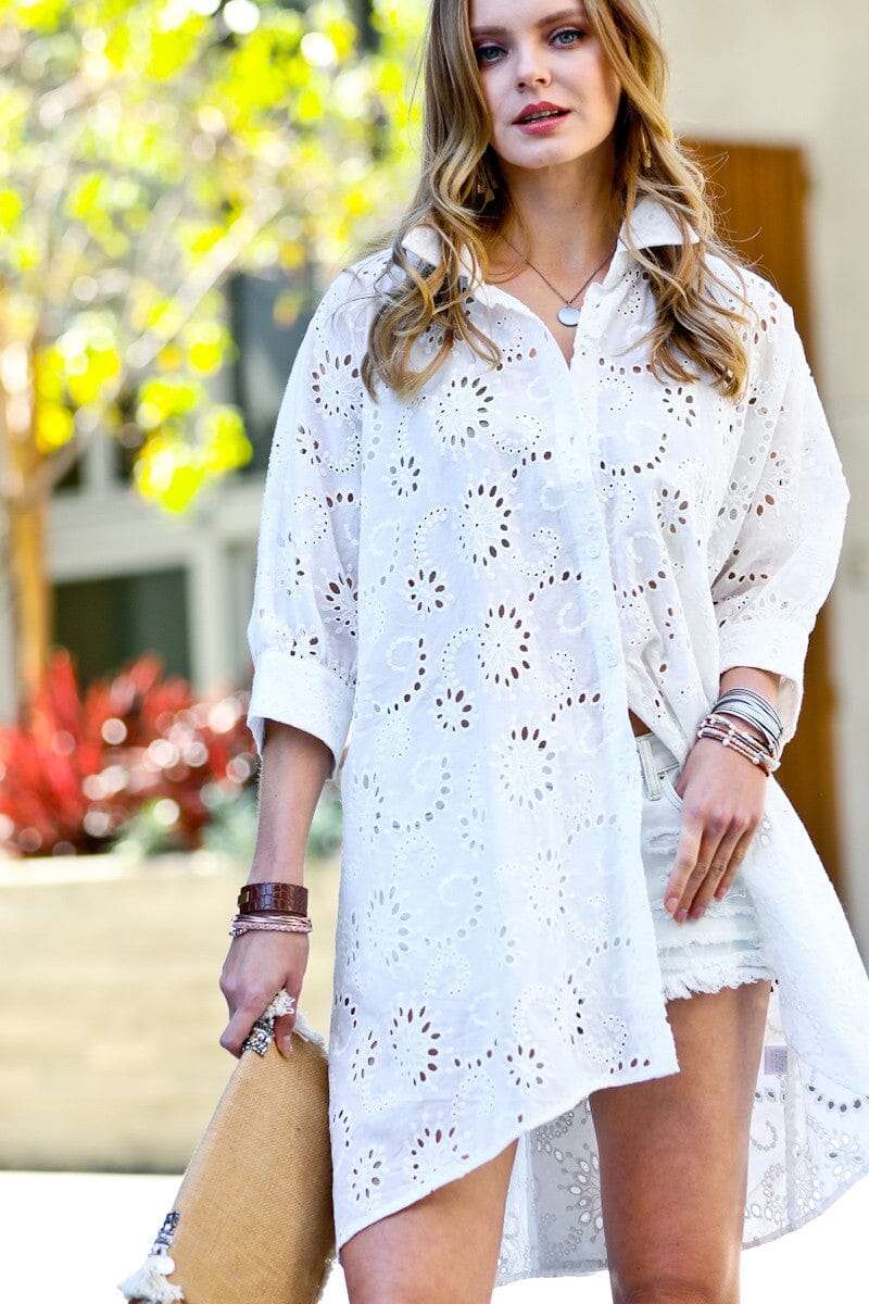 Eyelet Button Down/Coverup mazik