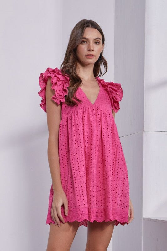 Eyelet Romper Dress - Ships Early June Mustard Seed