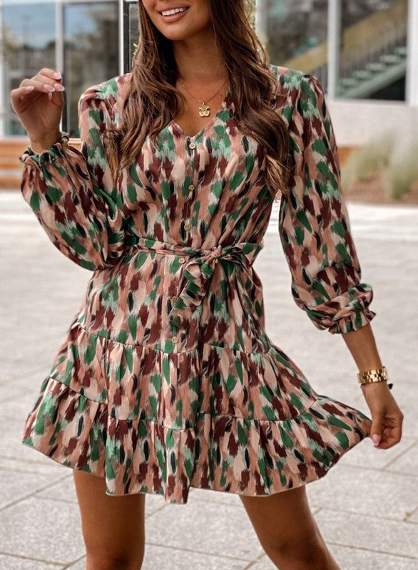 Fall Abstract Dress Shewin
