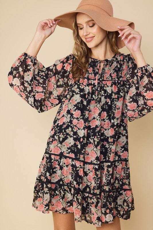 Fall Floral Babydoll Dress FSL Apparel