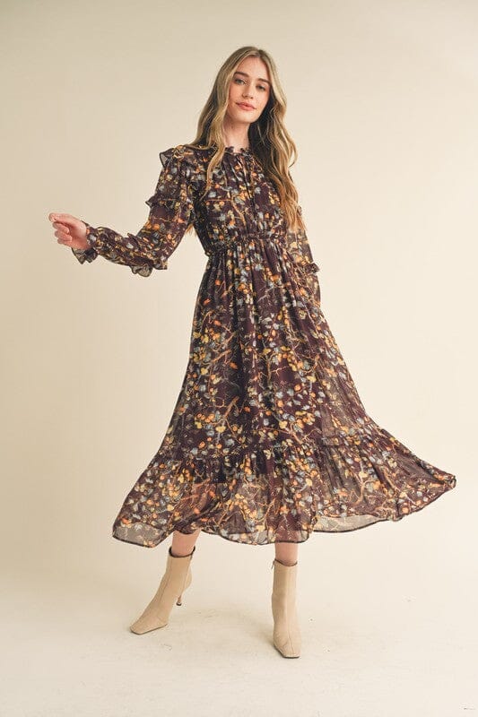 Fall Ruffle Trim Midi &merci