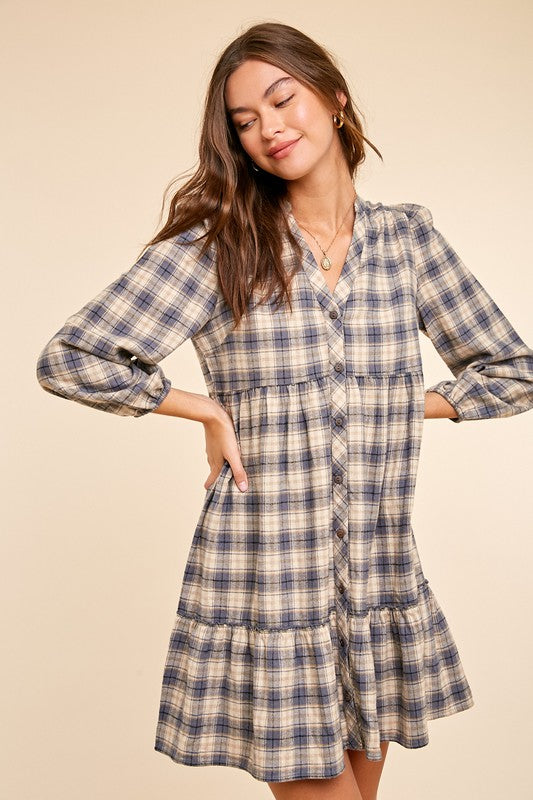 Flannel Plaid Popover In Loom