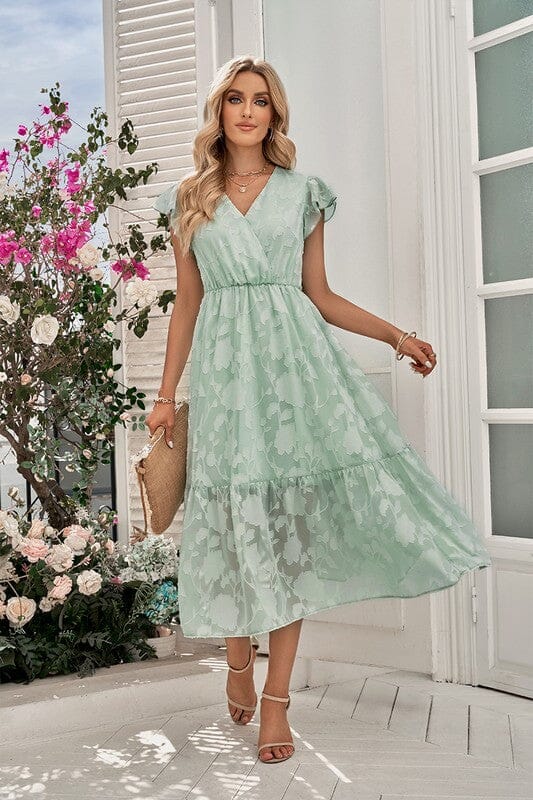 Floral Overlay Chiffon Midi supreme fashion