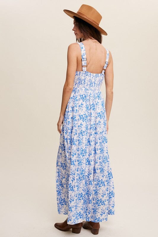 Floral Print Square Neck Babydoll Maxi Dress listicle