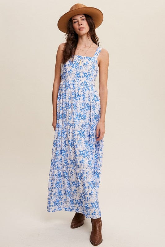 Floral Print Square Neck Babydoll Maxi Dress listicle
