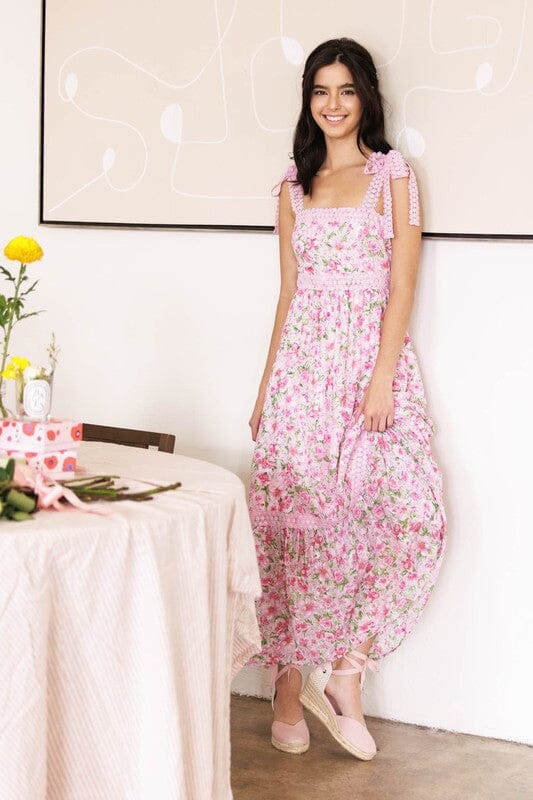 Floral Print Tie Dress Blu Pepper